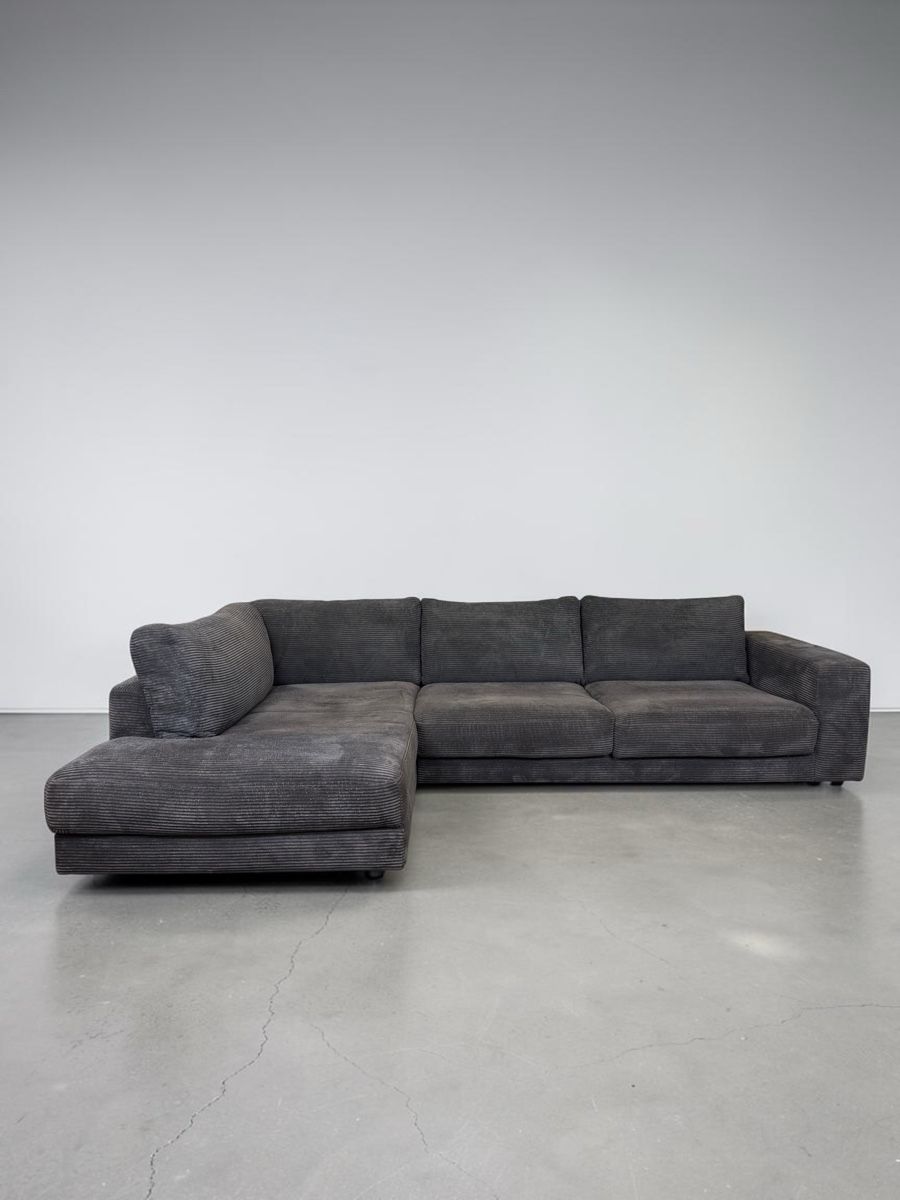 Pfister Divani: Pfister-Ecksofa, dunkelgrauer Cord – Usato da Bachenbülach venduto da Sofalab.swiss 5