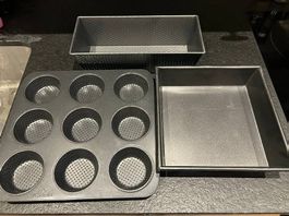 Backformen Set 3-tlg.  Muffin + Kasten, gebraucht.
