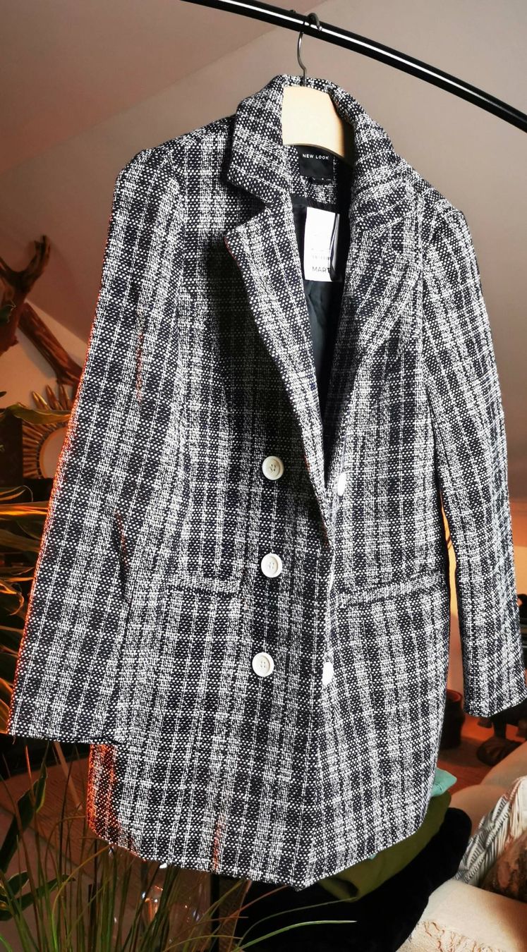 Cappotti: Schicker Damen Mantel Schwarz-Weiss kariert - Gr. 38 / M – Usato da Wettingen venduto da JasminL92-2 1