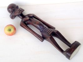 Afrika Kunst Statue Holz Schnitzerei Vintage Mid Century