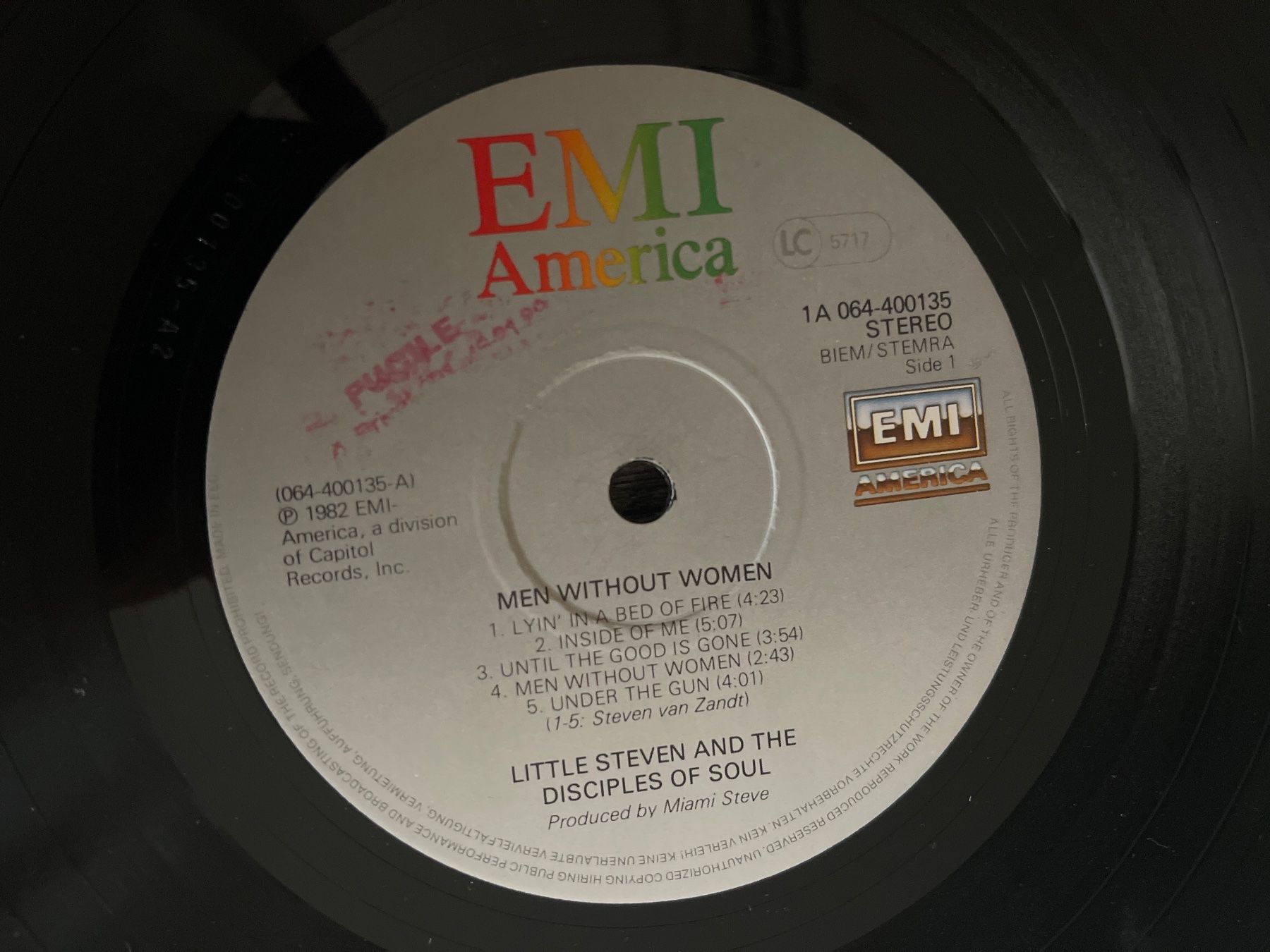 Schallplatten: A190/Little Steven - Men Without Women – Gebraucht aus Frutigen von Philippe_jsp 2