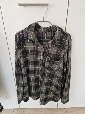 Karo-Bluse von Chicorée, Grösse M