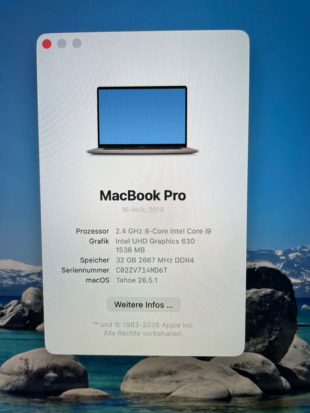 Apple Notebooks: Macbook Pro 16” (2019) – Gebraucht aus ZÜRICH von itemscollector 9