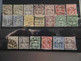 Lot Kreuz + Wertziffer inkl. Nr. 80 - 85 (KW über CHF 350.-)