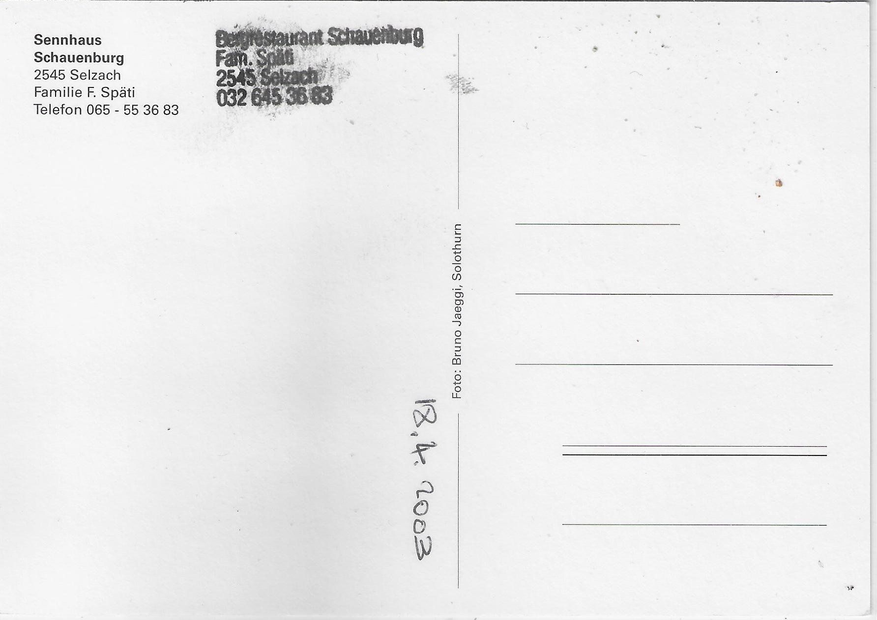Cartoline postali: Sennhaus Schauenburg - Selzach SO – Usato da Ettingen venduto da Kartenplanet 1