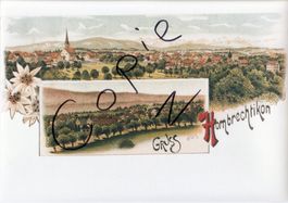 Gruss aus Hombrechtikon - (Lithoansicht um 1900 im Form. A4)