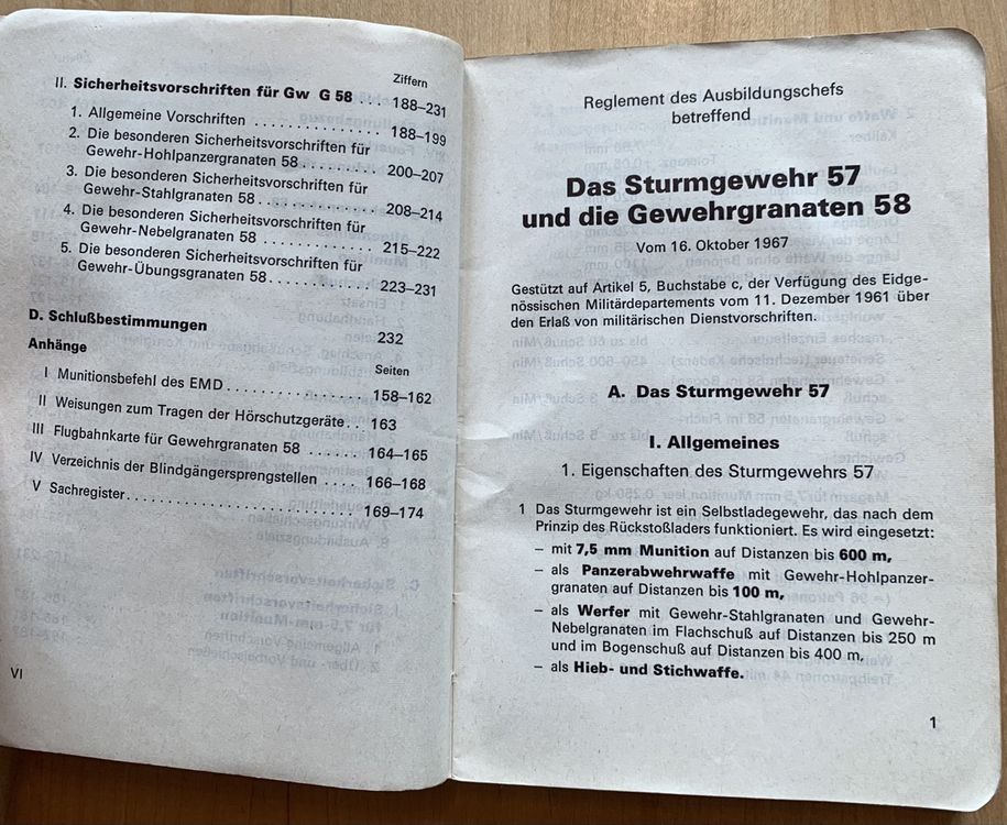 Reglement 53.100 d Das Sturmgewehr 57 und die Gewehrgranaten 5