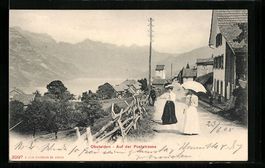 AK Obstalden, Auf der Poststrasse, 1905