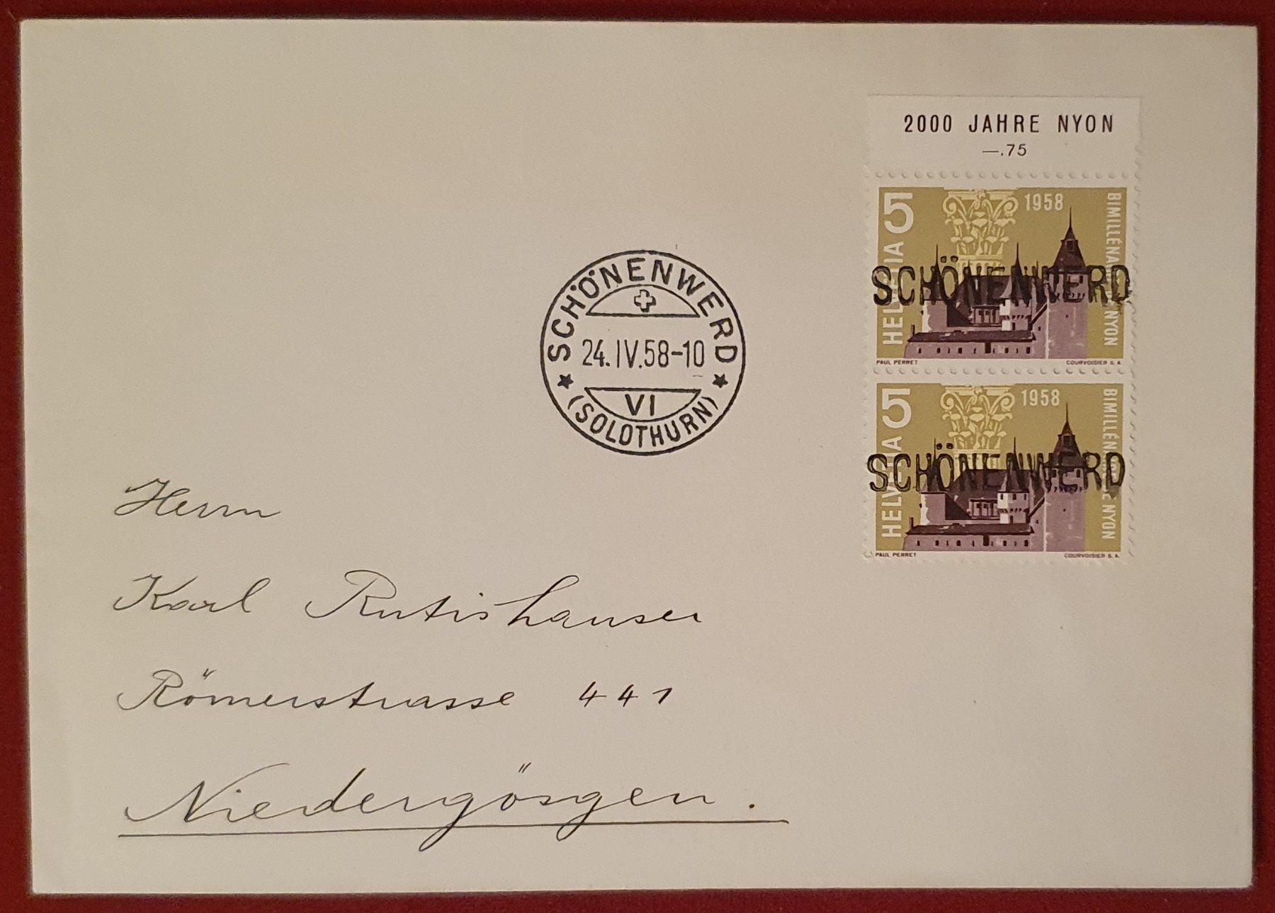 Tutti i francobolli: Schönenwerd 1958 - mit Stabstempel – Usato da Kreuzlingen venduto da Rschweiz1