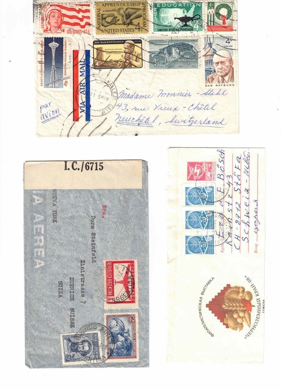 Tous les timbres: Eingehende Post in die Schweiz !! – D'occasion à Bibern SH par Heinibuehrer 1