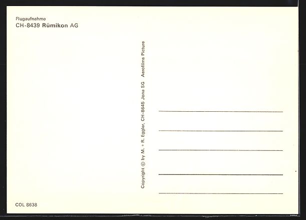 Cartoline postali: Rümikon, Ortsansicht aus der Vogelschau – Usato da Berlin venduto da bartko-reher 1