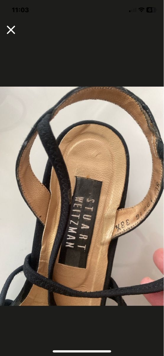 Stuart Weitzman Scarpe da donna: Sandales Stuart Weitzman noires, taille 38.5 - Été! – Usato da Geneve venduto da pat_p76n 3