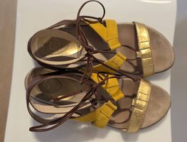 Navyboot Sandalen, gelb-gold- braun