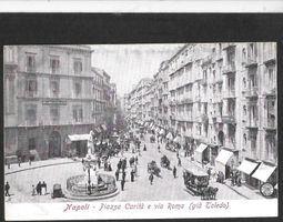 Napoli Piazza Carità e via Roma mit Pferdetram