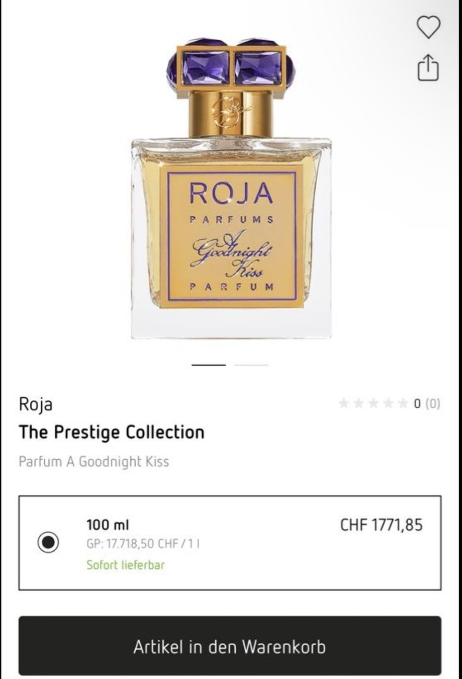 Roja Profumi & Eau de Toilette: ** ROJA - A GOODNIGHT KISS - 10ml *** – Nuovo e nell'imballaggio originale da Giebenach venduto da BeautyLover.90s 2