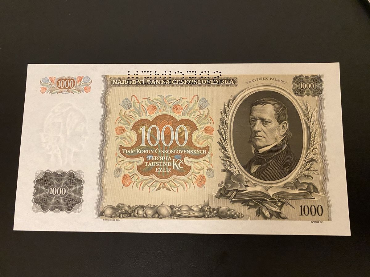 Banconote: 1000 korun 1934 bankfrisch – Nuovo (secondo la descrizione) da Dällikon venduto da Woldbanknoten 2