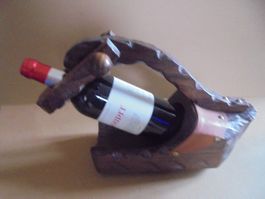 Holzschuh / Flashenhalter aus Holz /porte bouteille en bois