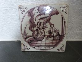 Antike Fliese Plättli / Verkündigung Engel Gabriel