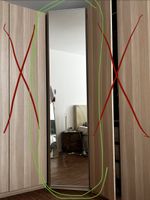 IKEA pax corner/ecke wardrobe in oak and with a mirror door