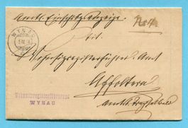 Faltbrief von Wynau nach Affoltern 1884