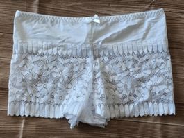 ​😍 Spitzen High Waist Pants / Panty-Shorts - M - white