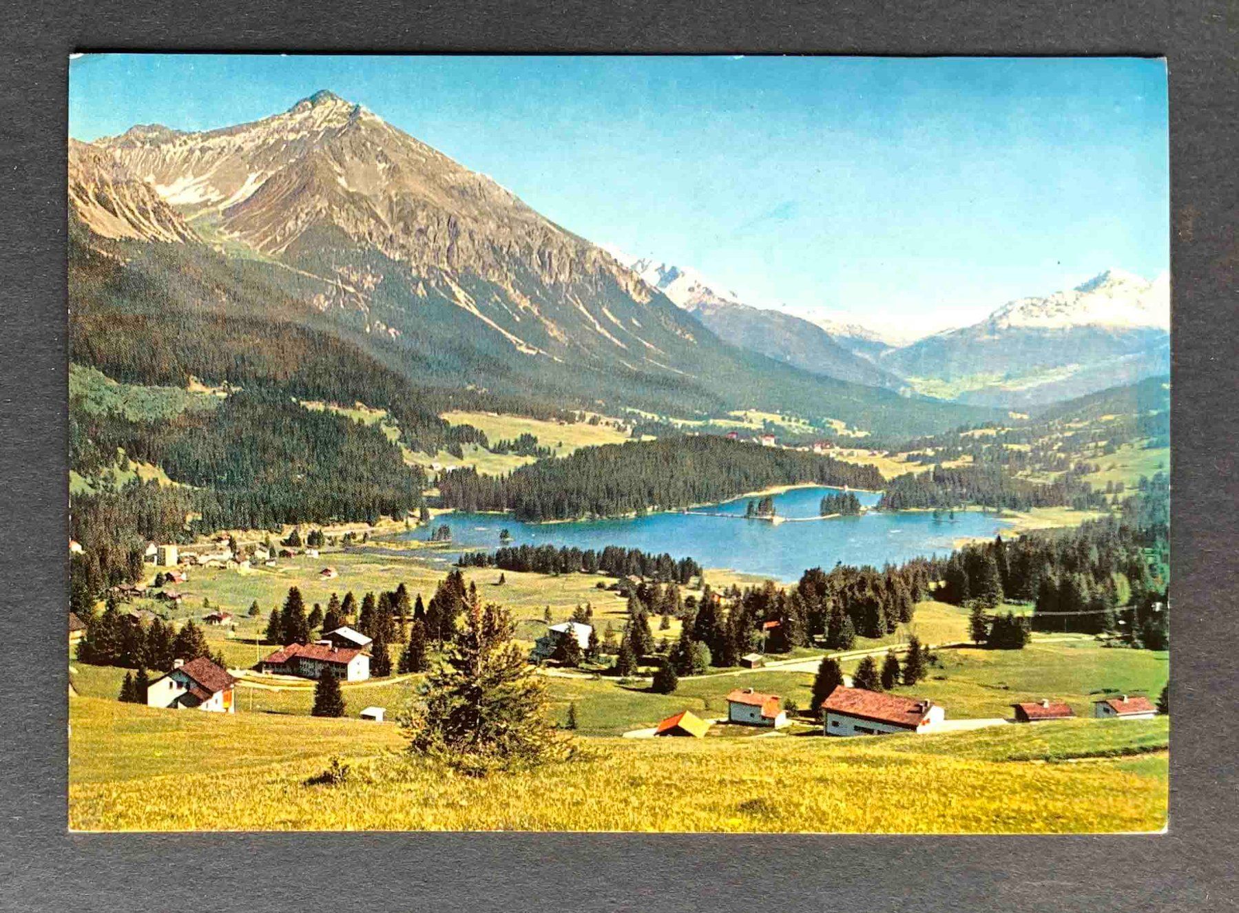 Cartoline postali: AK Lenzerheide Valbella Heidsee mit Lenzhorn – Usato da Goldau venduto da artelier1