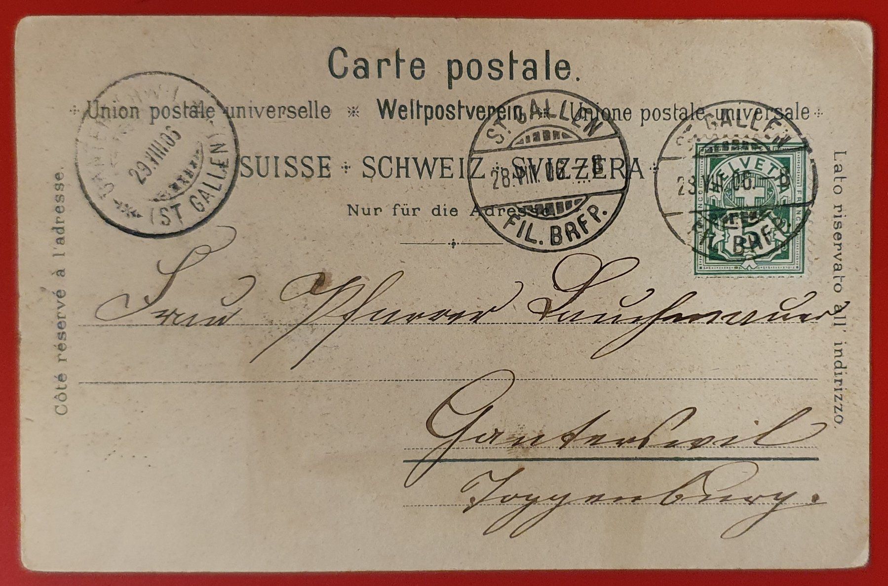 Ansichtskarten: Gruss aus Fischingen 1906 – Gebraucht aus Kreuzlingen von Rschweiz1 1
