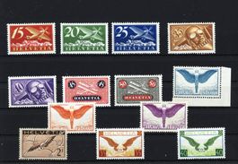 1923-30:  Flugpost Ausgaben auf gewöhnlichem Faserpapier