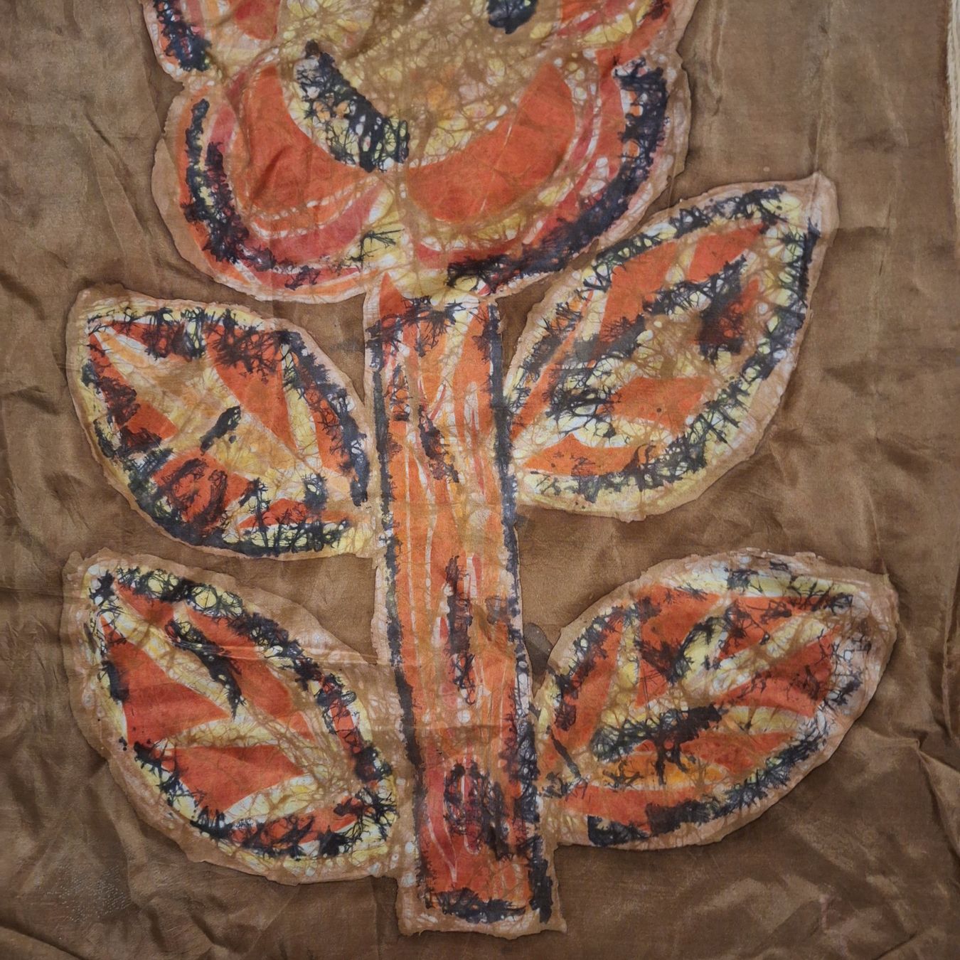 Foto & Immagini: Vintage Seide Batik Bild Blume (2) – Usato da Winterthur venduto da Goldpipau 5
