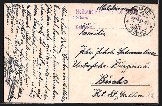 Cartoline postali: AK Ennet-Baden, Flusspartie, 1931 – Usato da Berlin venduto da bartko-reher 1