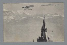 LAUSANNE TADDEOLI, MONOPLAN MORANE (AU VERSO TIMBRE DÉCOLLÉ)