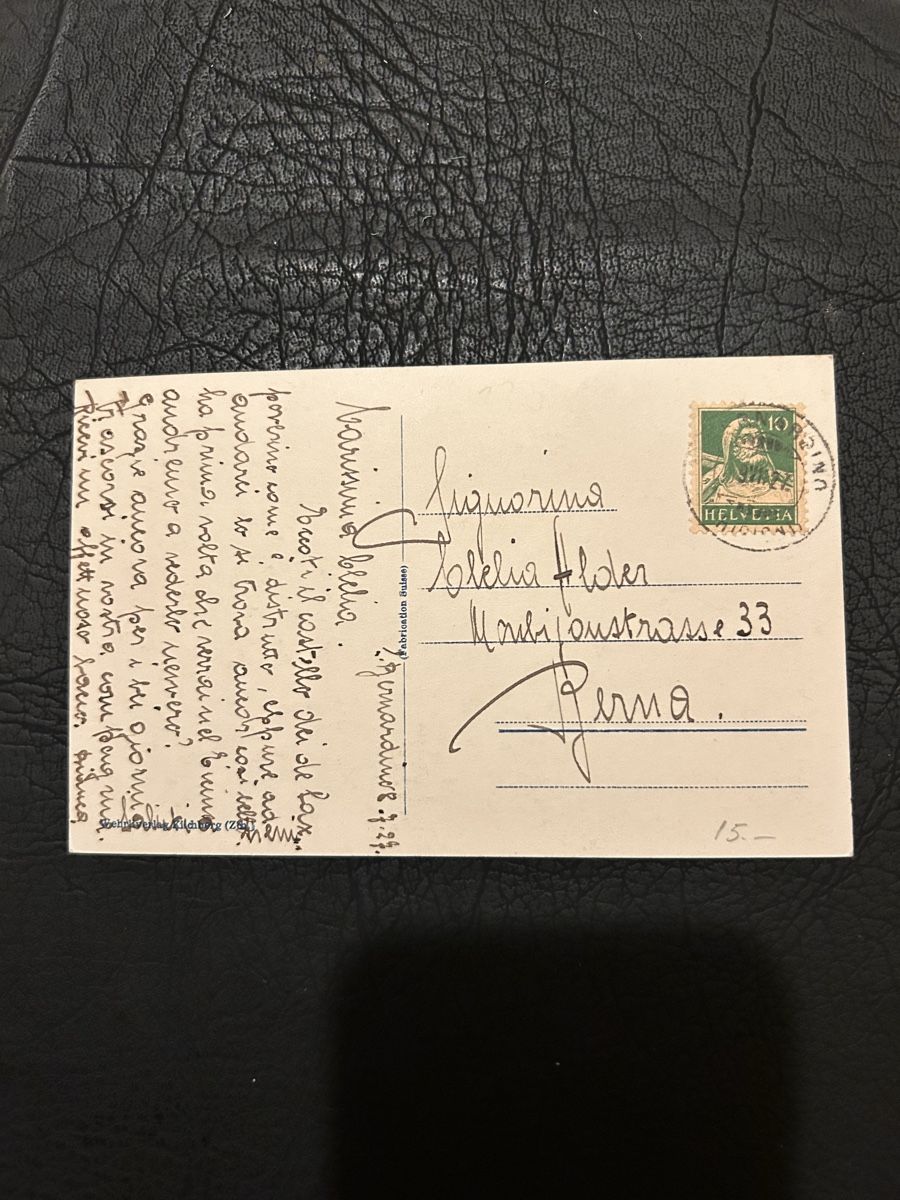 Cartoline postali: Valle Mesolcina Castello di Mesocco 1927 – Usato da Breganzona venduto da Milesbo 1