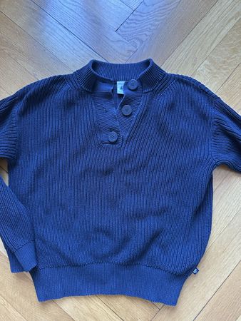 Petit Bateau Pull en coton bleu marine, taille S, comme neuf