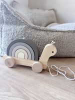 Holz Schnecke mit Regenbogen Ziehspielzeug guter Zustand