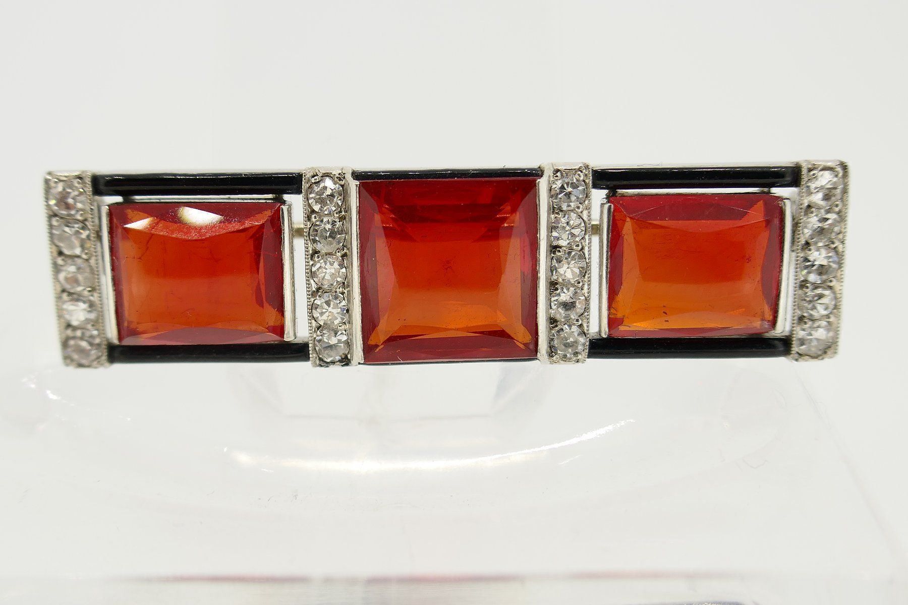 Broschen & Nadeln: FEUEROPAL-DIAMANT-EMAIL-BROSCHE Gold 750 – Gebraucht aus Schaffhausen von swisswatches-andmore 1
