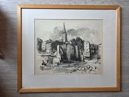 Gemälde Zeichnung Bild Franz K. Opitz 1949