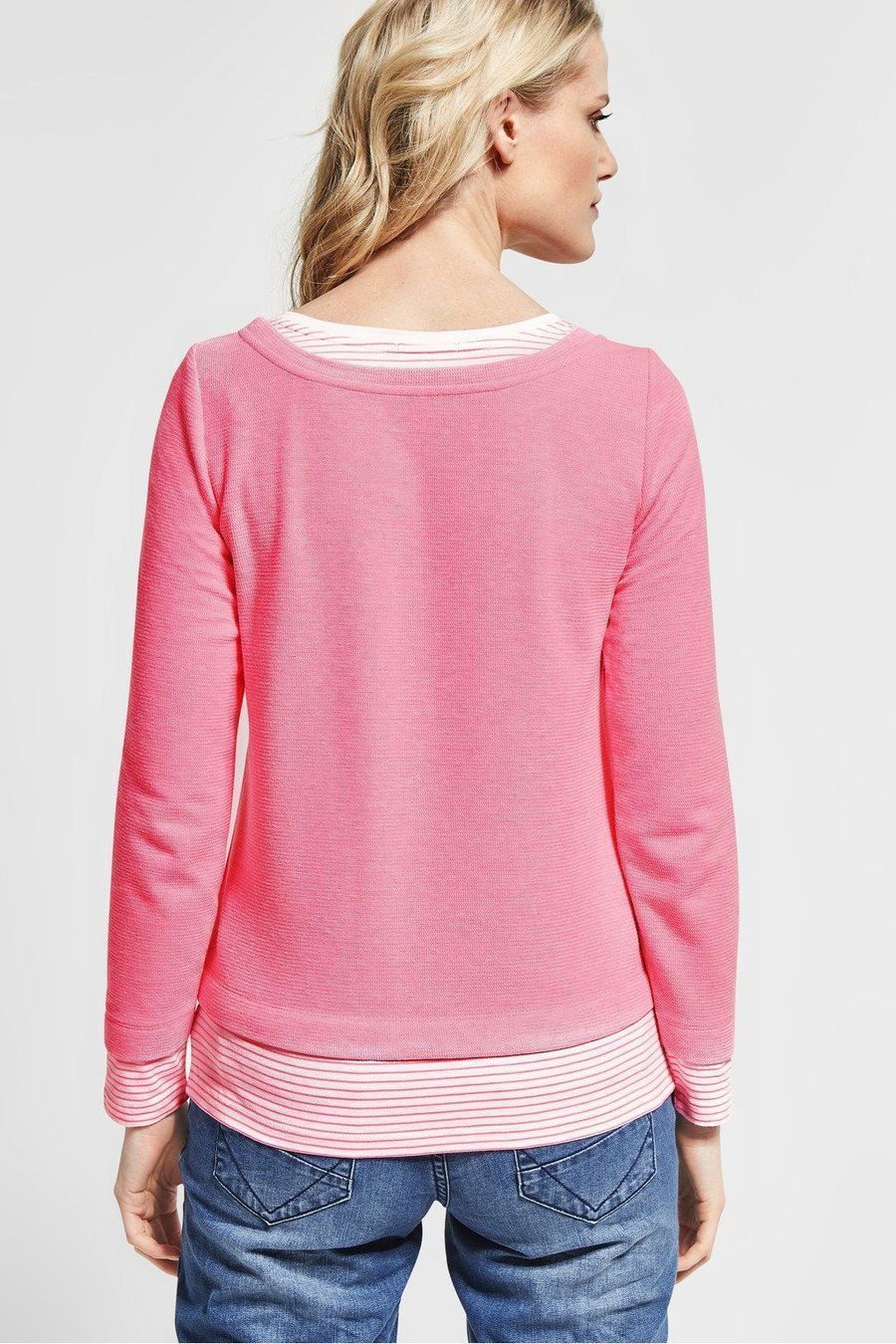 Cecil Pullover & Sweatshirts: Cecil Sweat Shirt Pulli Pullover 2 in 1 Pink XL 44 Rose Rosa – Neu und originalverpackt aus Suhr von OhLola 2