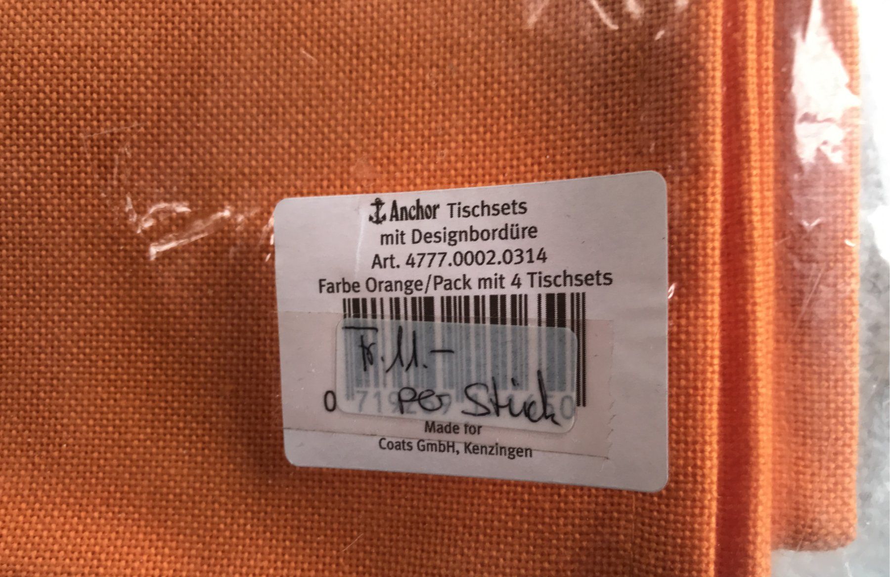 Tischset: 4 TISCHSETS ORANGE NEU UND ORIGINALPERPACKT – Neu und originalverpackt aus Ostermundigen von wini63 1