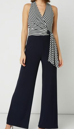 Lauren Ralph Jumpsuit Grösse 8 (40) blau-weiss gestreift