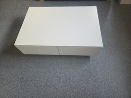 Couchtisch TALA mit Schubladen 88 x 60 x 31 cm weiss