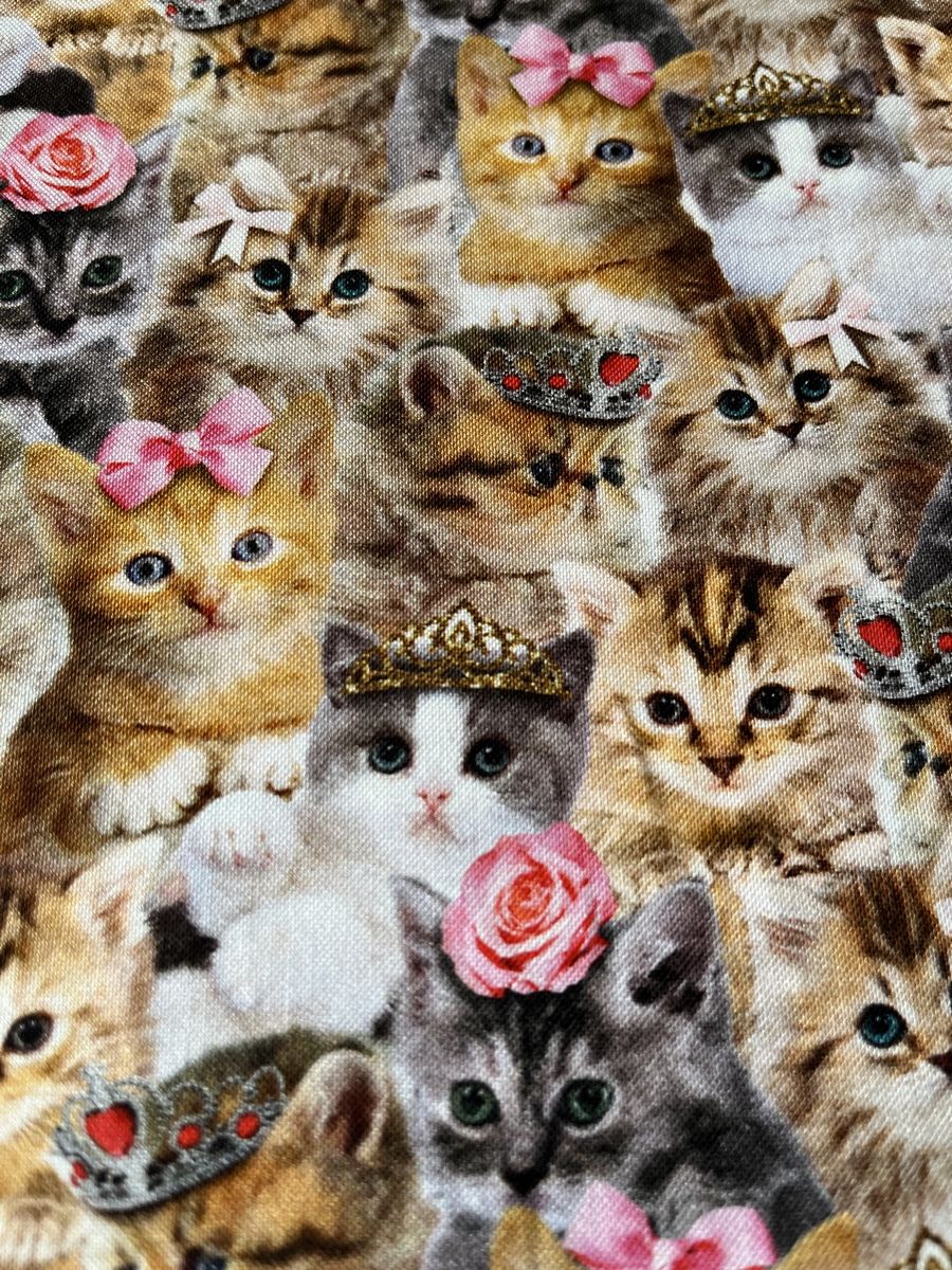 Tessuti: Patchworkstoff Prinzessinen-Katzen – Nuovo (secondo la descrizione) da Seuzach venduto da KreativmitStoff 3