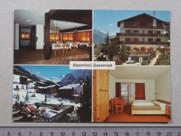 Gasenried / Grächen, Werbe Faltkarte Hotel Alpenrösli