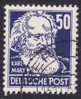 DDR: MiNr. 337 (Karl Marx 1953, Wz. 2) gestempelt