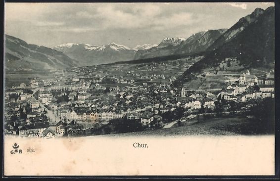 Ansichtskarten: AK Chur, Gesamtansicht mit Bergpanorama – Gebraucht aus Berlin von bartko-reher