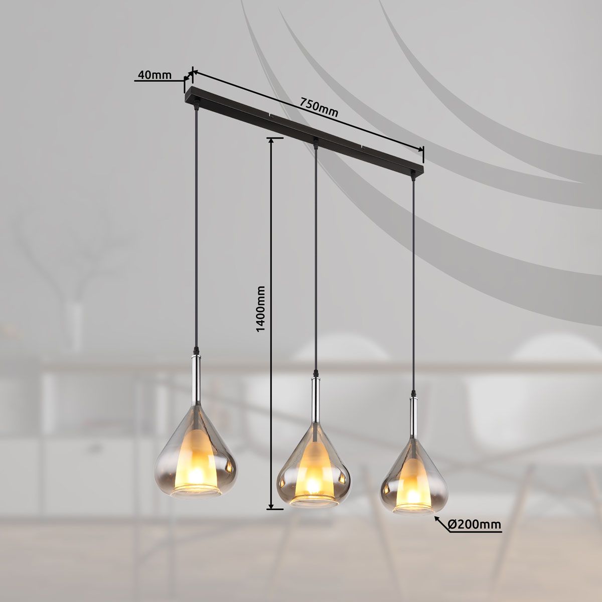 Kronleuchter & Deckenlampen: Pendelleuchte, Glas, 90 cm x 20 cm – Neu (gemäss Beschreibung) aus Kreuzlingen von Smart-Light 2