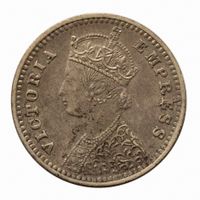 Britisch-Indien 2 Annas 1887 Victoria Silber