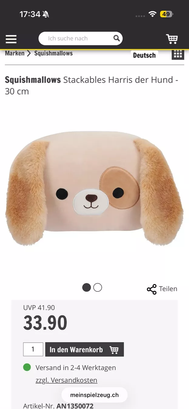 Squishmallows Spielzeuge: Squishmallows Stackables Harris der Hund - 30 cm – Gebraucht aus Meggen von K.Rigert 3