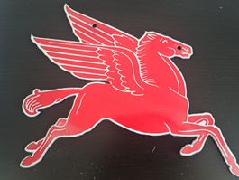 Vintage Pegasus Mobil Oil Pferd Emaile