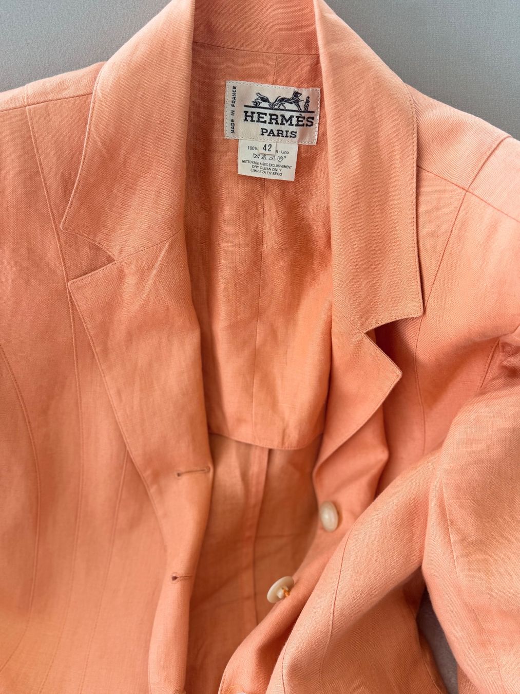 Hermès Vestes: Hermes Paris blazer orange linen size 42 M – D'occasion à Zollikon par houseofsamar 1