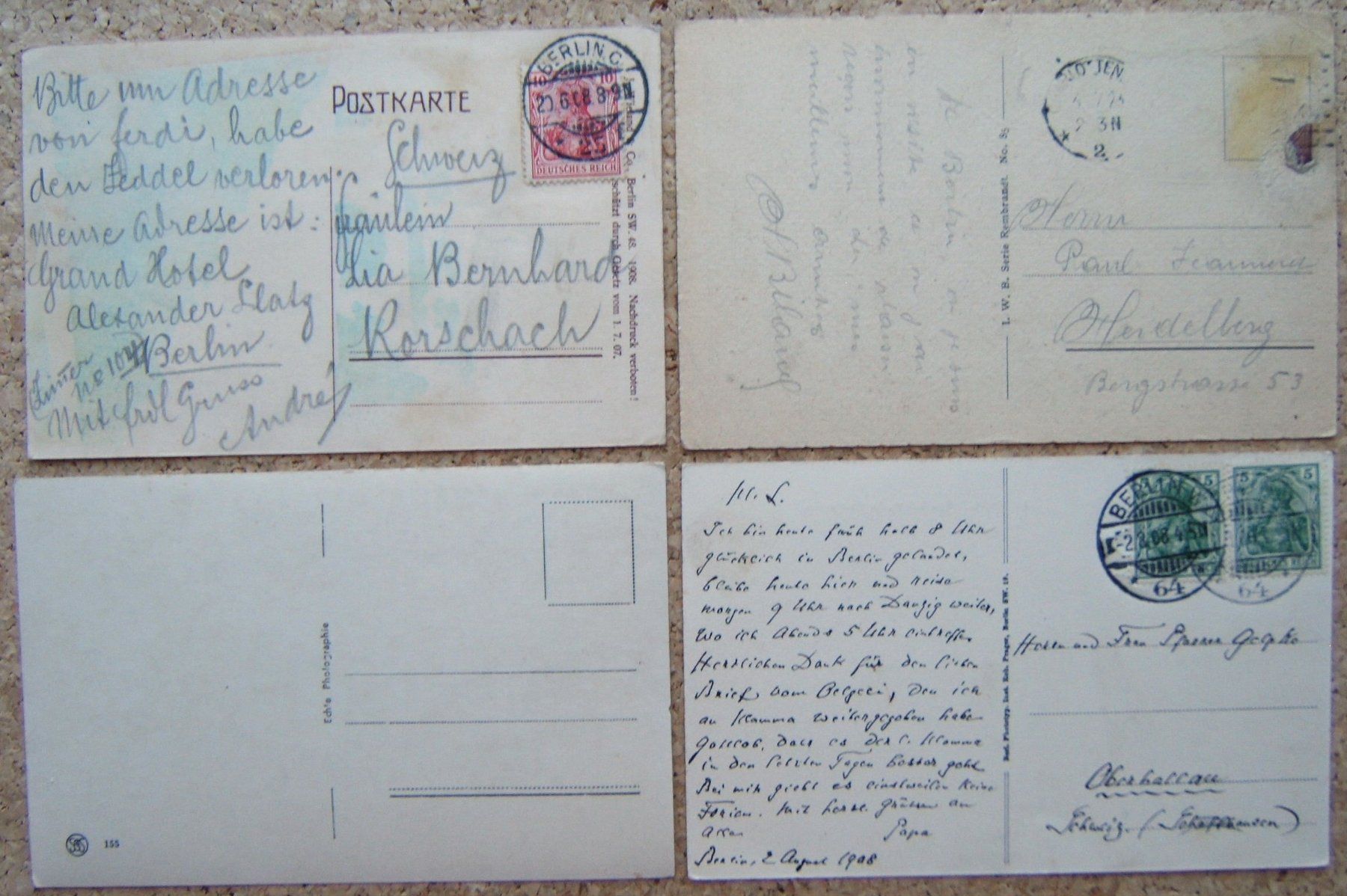 Cartoline postali: 8 AK BERLIN 1899 - 1911 – Usato da Brunnen venduto da Nonne04 4
